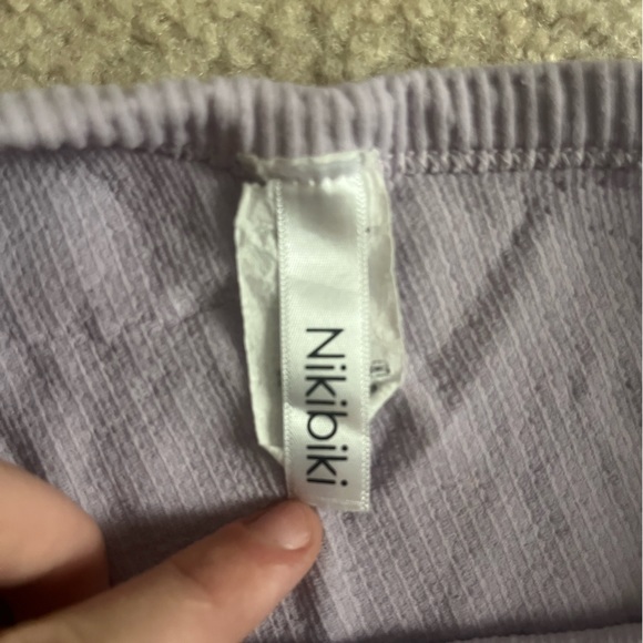 SUPER COMFY purple Nikibiki one shoulder tank - Picture 4 of 4